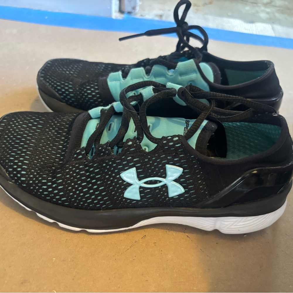 Under Armour Black and Teal Mesh Training Sneakers
